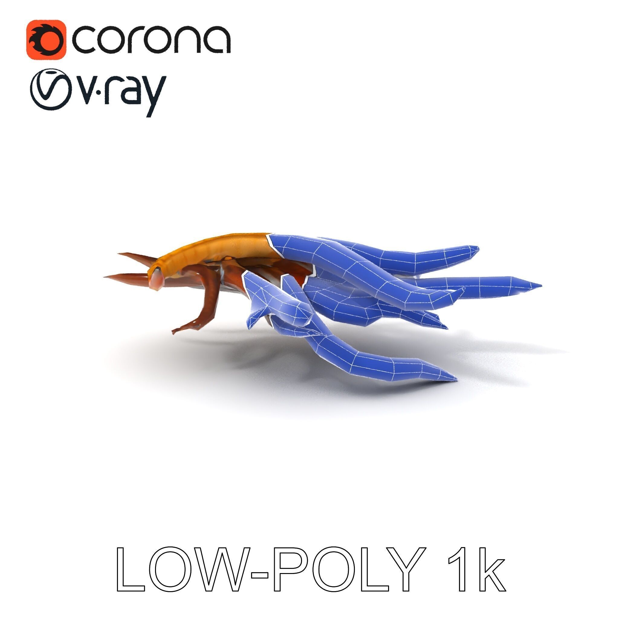 Colorful Centipede Model Pack Low-poly 3D model_31