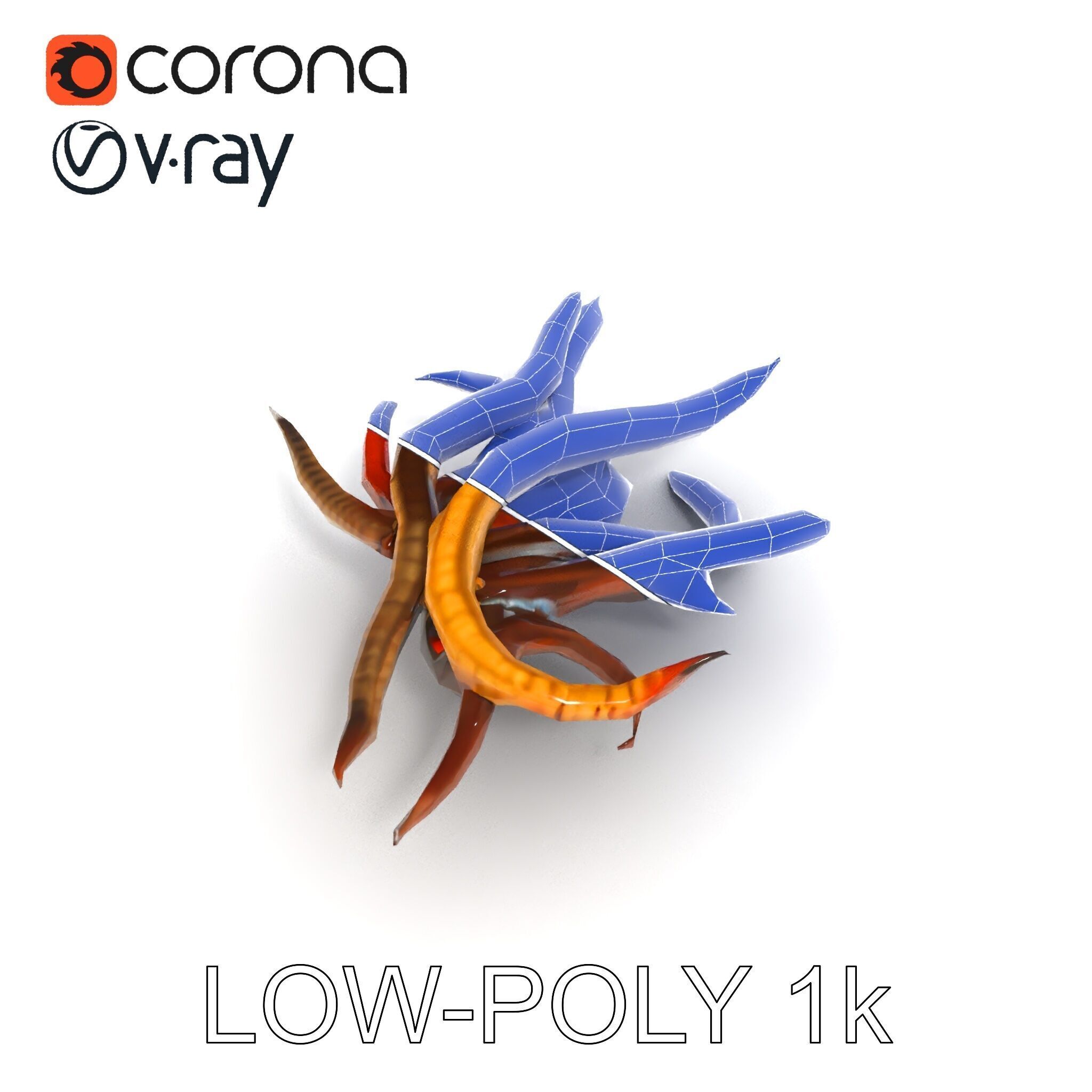 Colorful Centipede Model Pack Low-poly 3D model_23