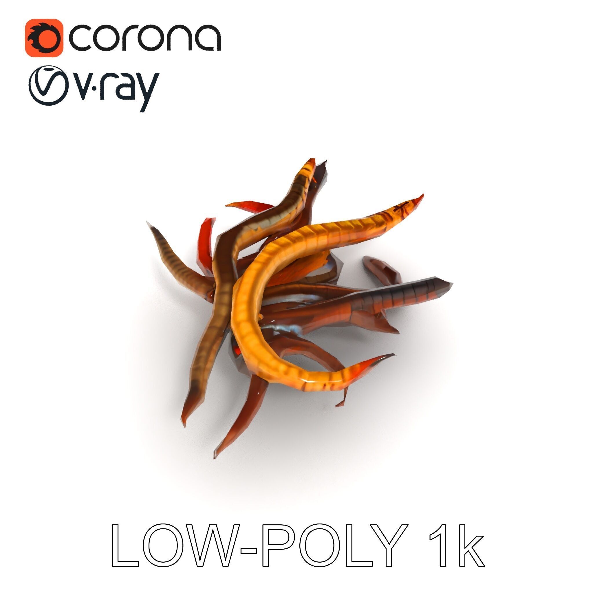 Colorful Centipede Model Pack Low-poly 3D model_15