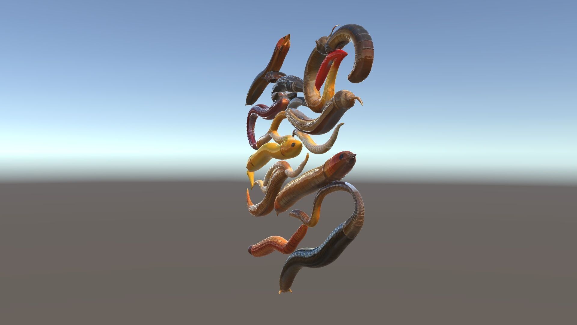 Realistic Earthworm Model Pack with HighDetail PBR Textures Low-poly 3D model_5