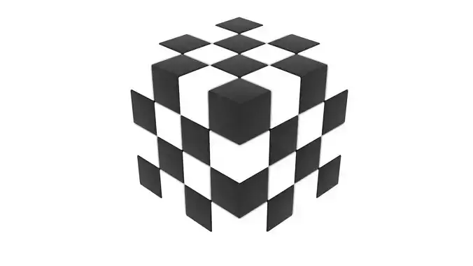 Checker Rubiks Cube 3D model