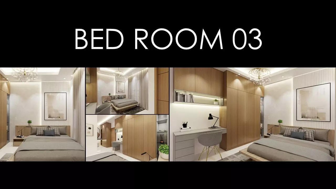 MORDERN BEDROOM INTERIOR 03 Low-poly 3D model
