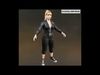 Blonde Girl in Black Outfit Low-poly 3D model_1