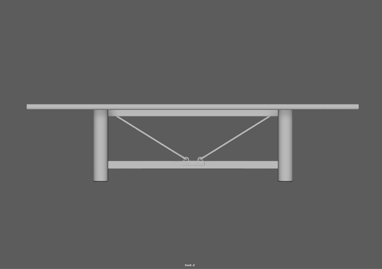 Extendable Wooden Dining Table Harvest Style Low-poly 3D model_18