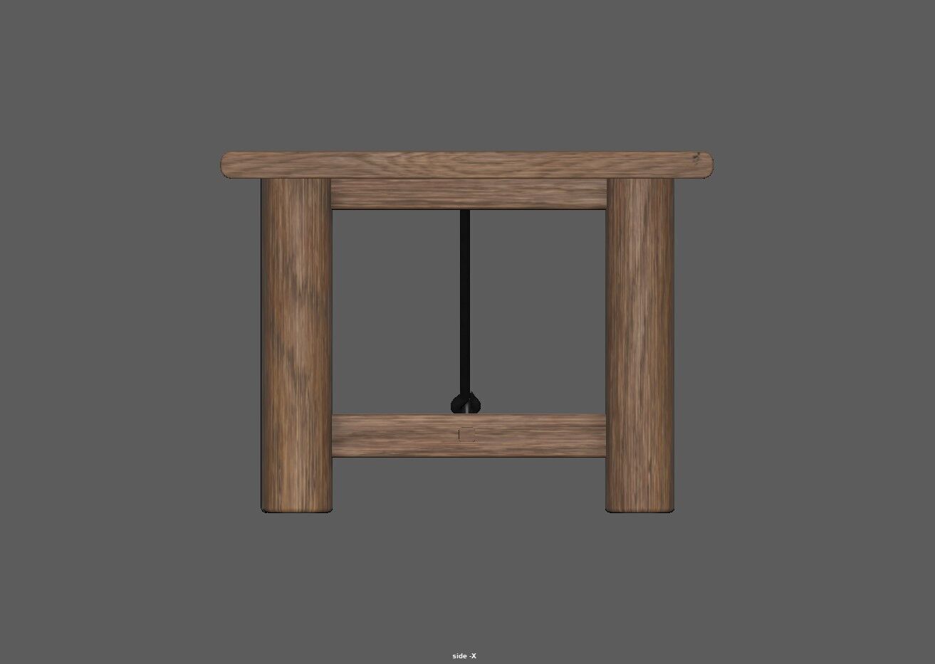Extendable Wooden Dining Table Harvest Style Low-poly 3D model_13