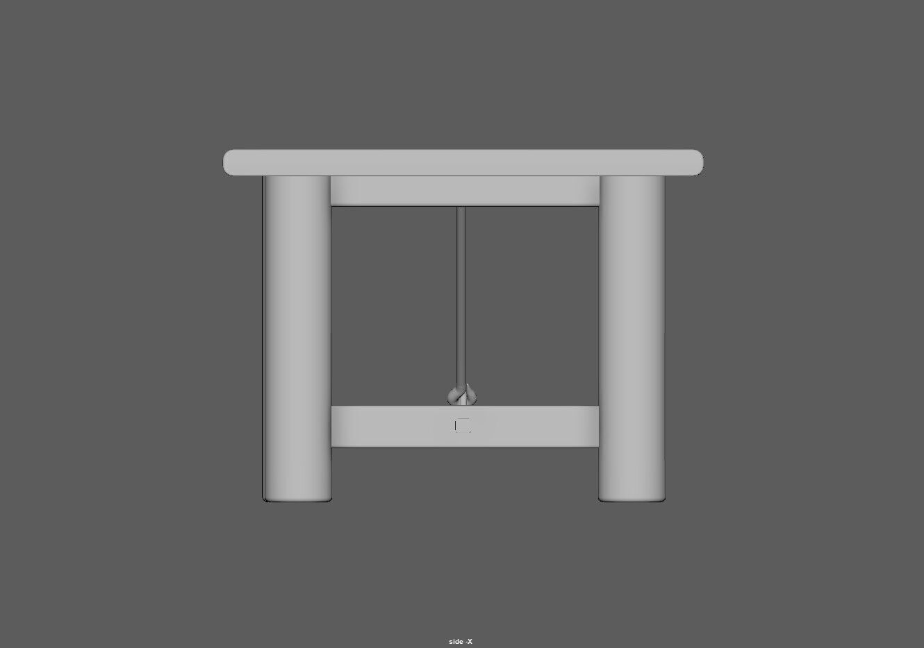 Extendable Wooden Dining Table Harvest Style Low-poly 3D model_15
