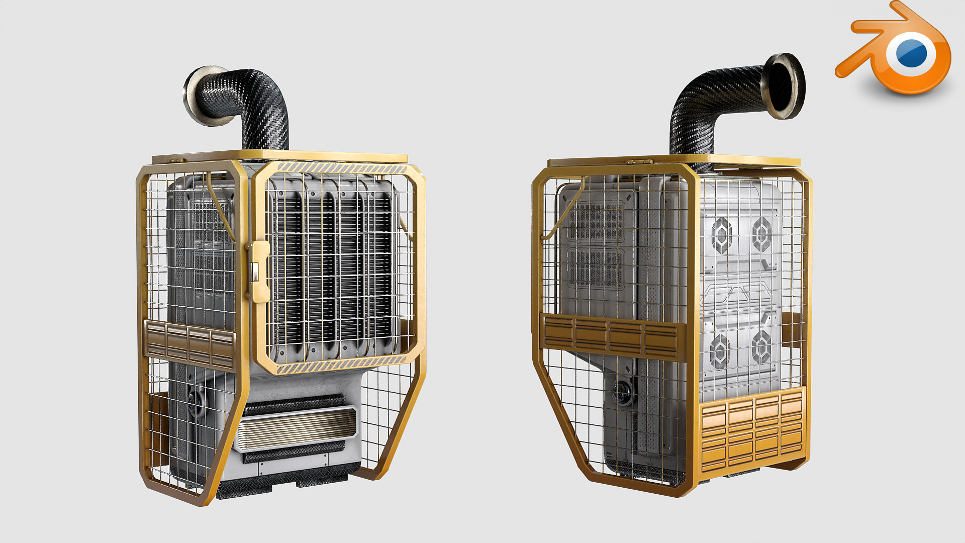 Sci Fi Device Generator Battery v3 Low-poly 3D model_7