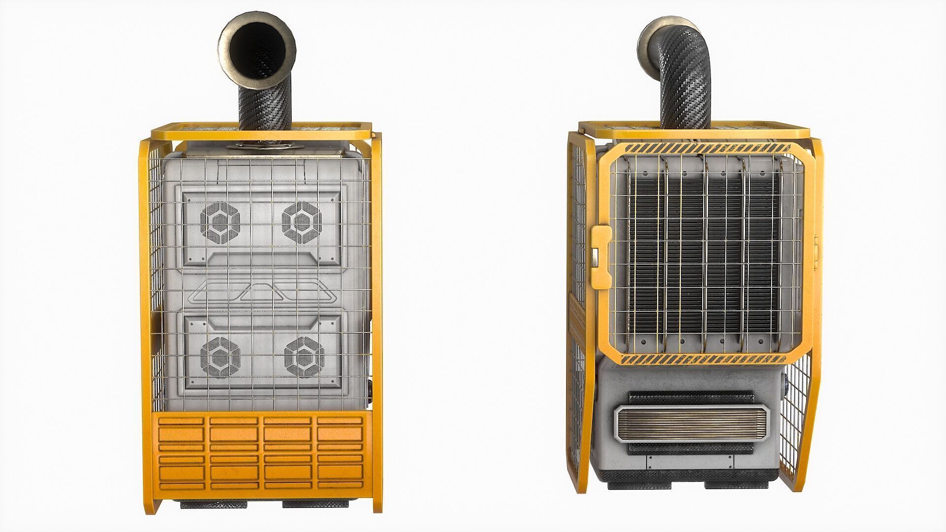 Sci Fi Device Generator Battery v3 Low-poly 3D model_12