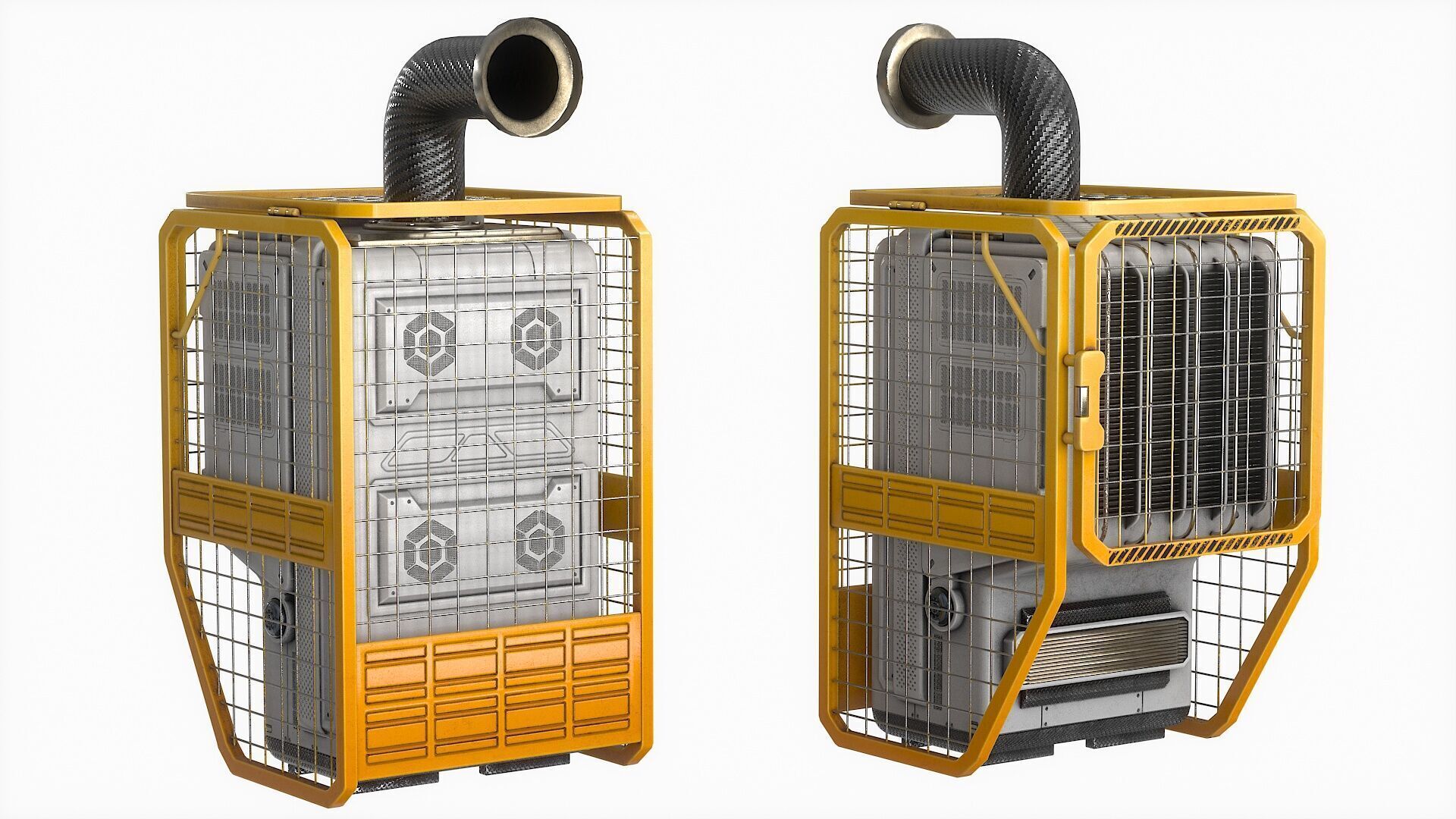 Sci Fi Device Generator Battery v3 Low-poly 3D model_13