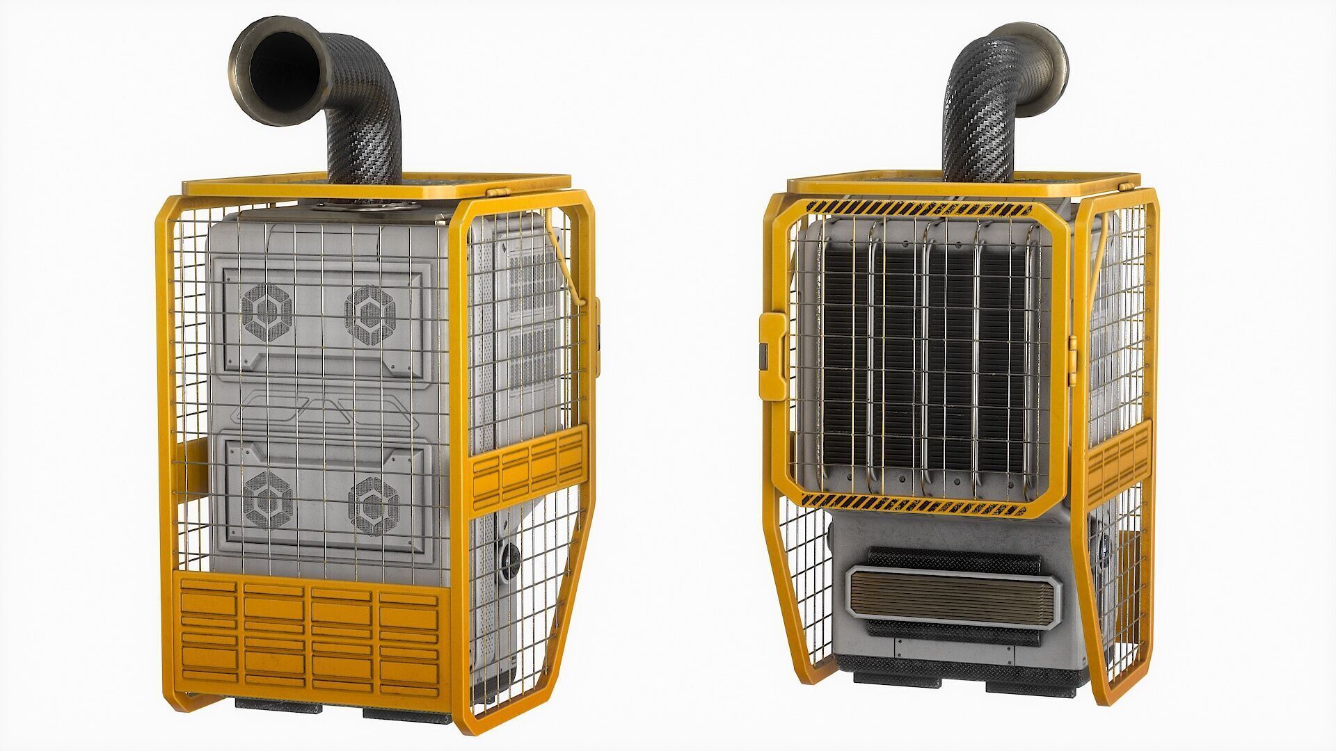 Sci Fi Device Generator Battery v3 Low-poly 3D model_11