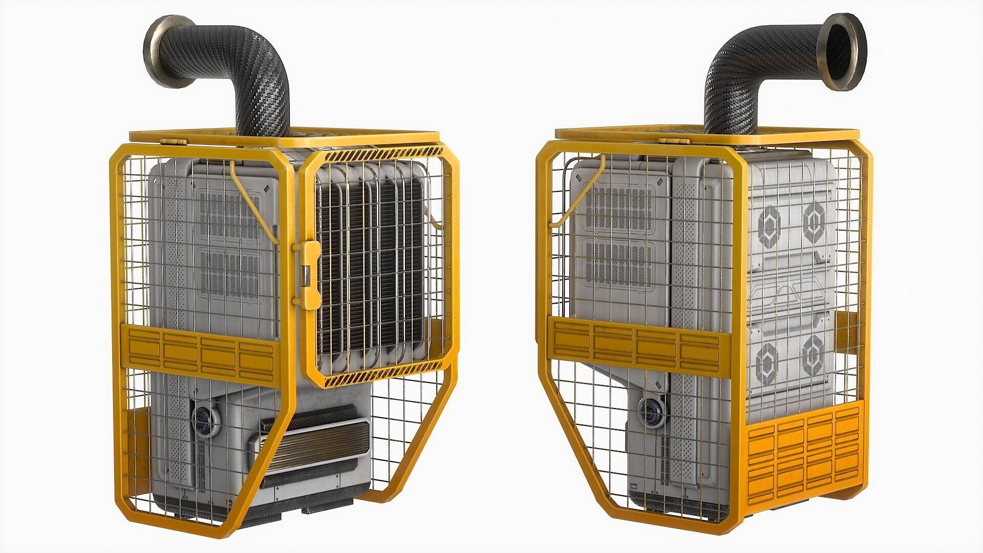 Sci Fi Device Generator Battery v3 Low-poly 3D model_8