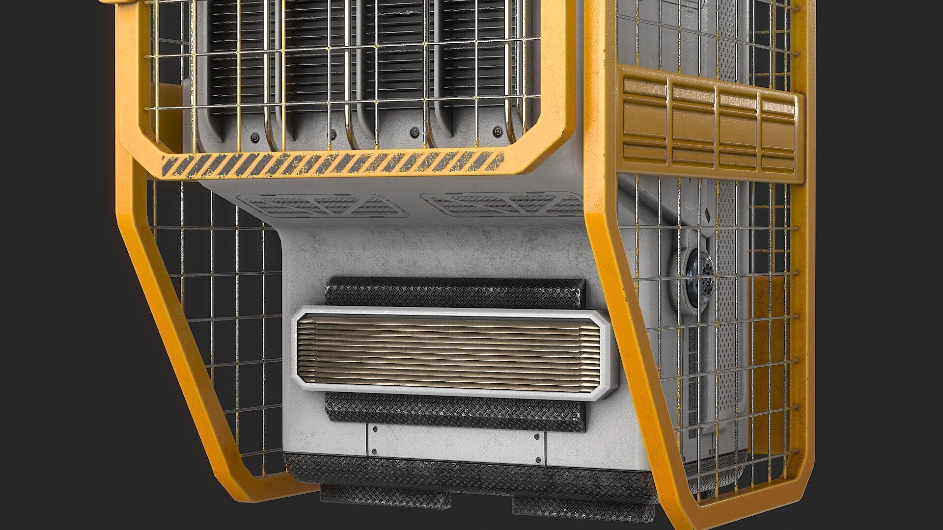 Sci Fi Device Generator Battery v3 Low-poly 3D model_6