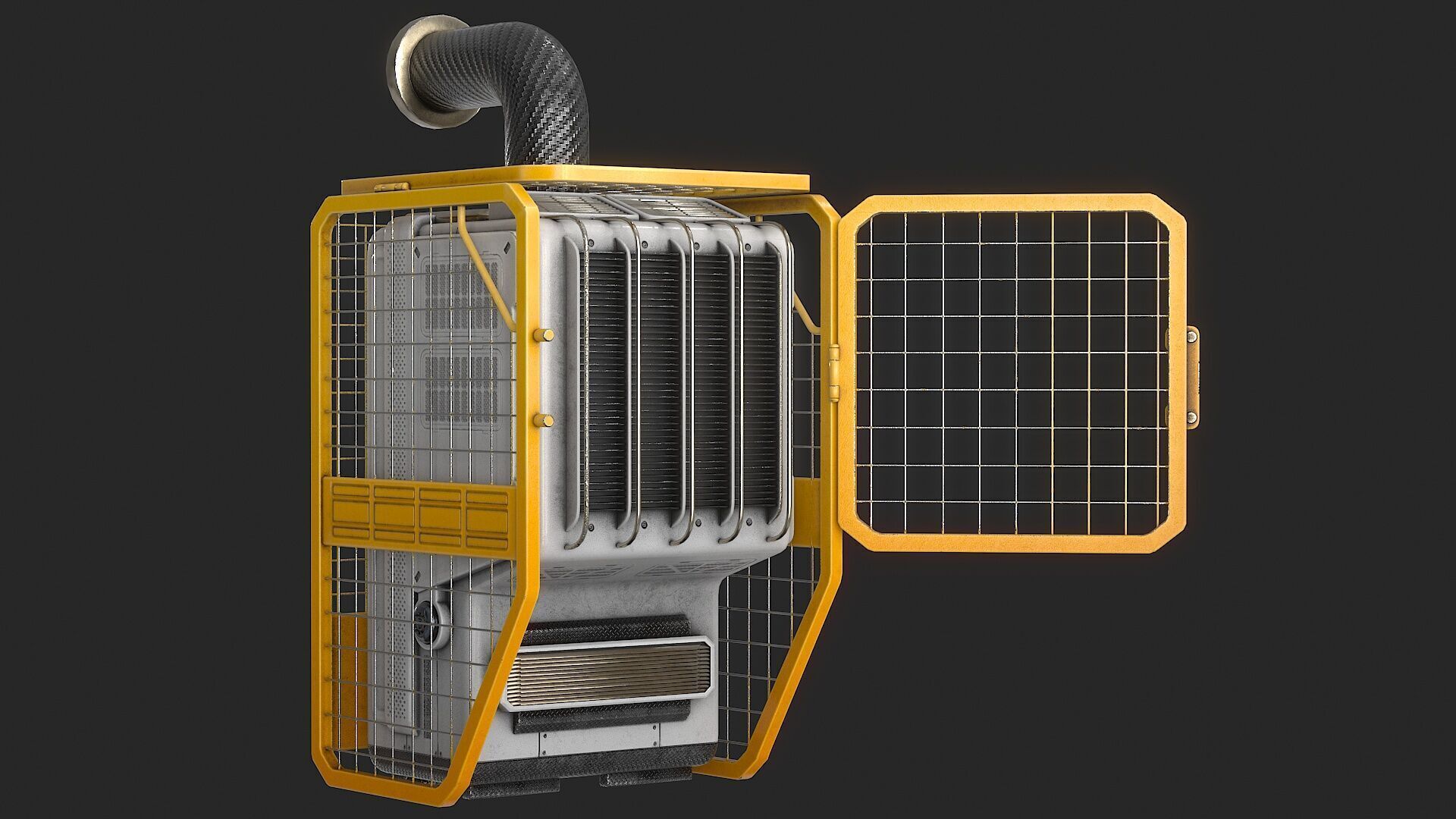 Sci Fi Device Generator Battery v3 Low-poly 3D model_4