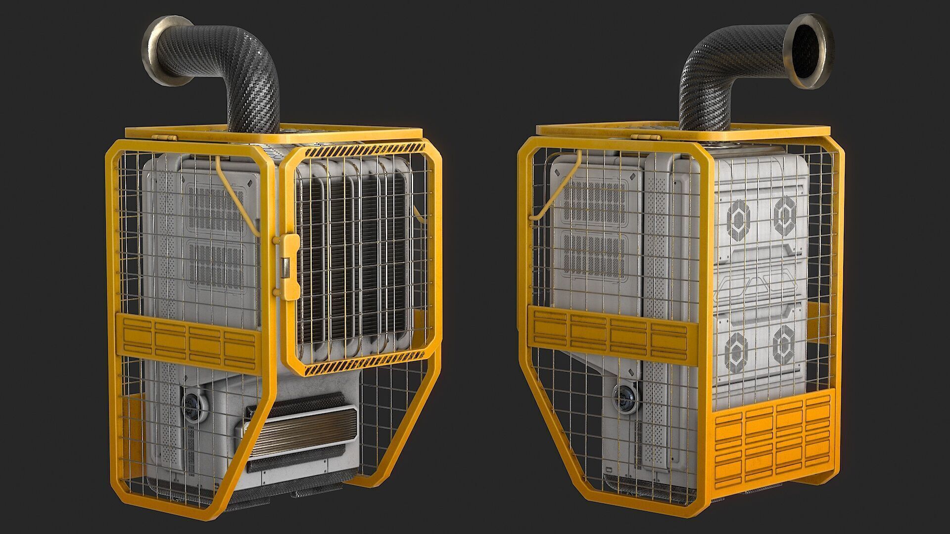 Sci Fi Device Generator Battery v3 Low-poly 3D model_2