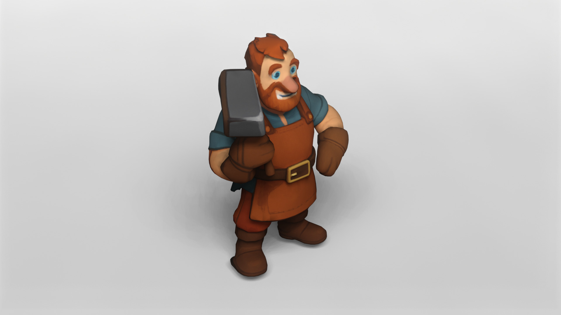 Friendly Blacksmith Character 3D Model 3D model_1
