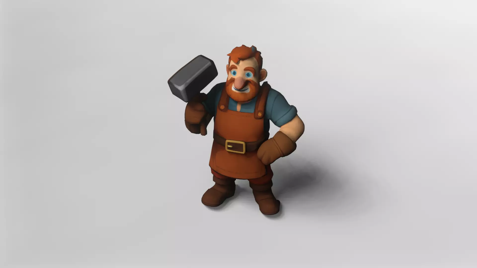 Friendly Blacksmith Character 3D Model 3D model_0