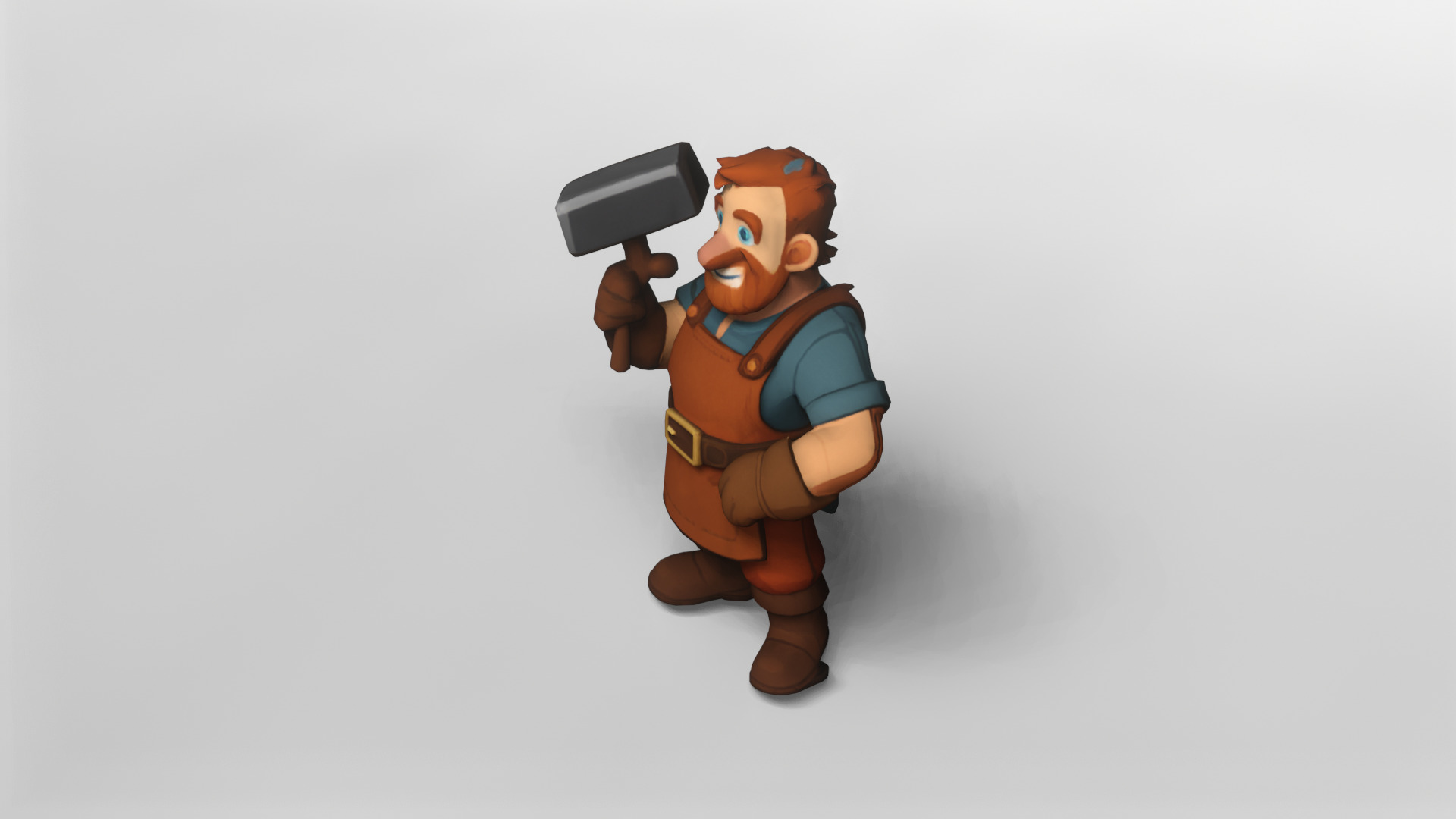 Friendly Blacksmith Character 3D Model 3D model_3