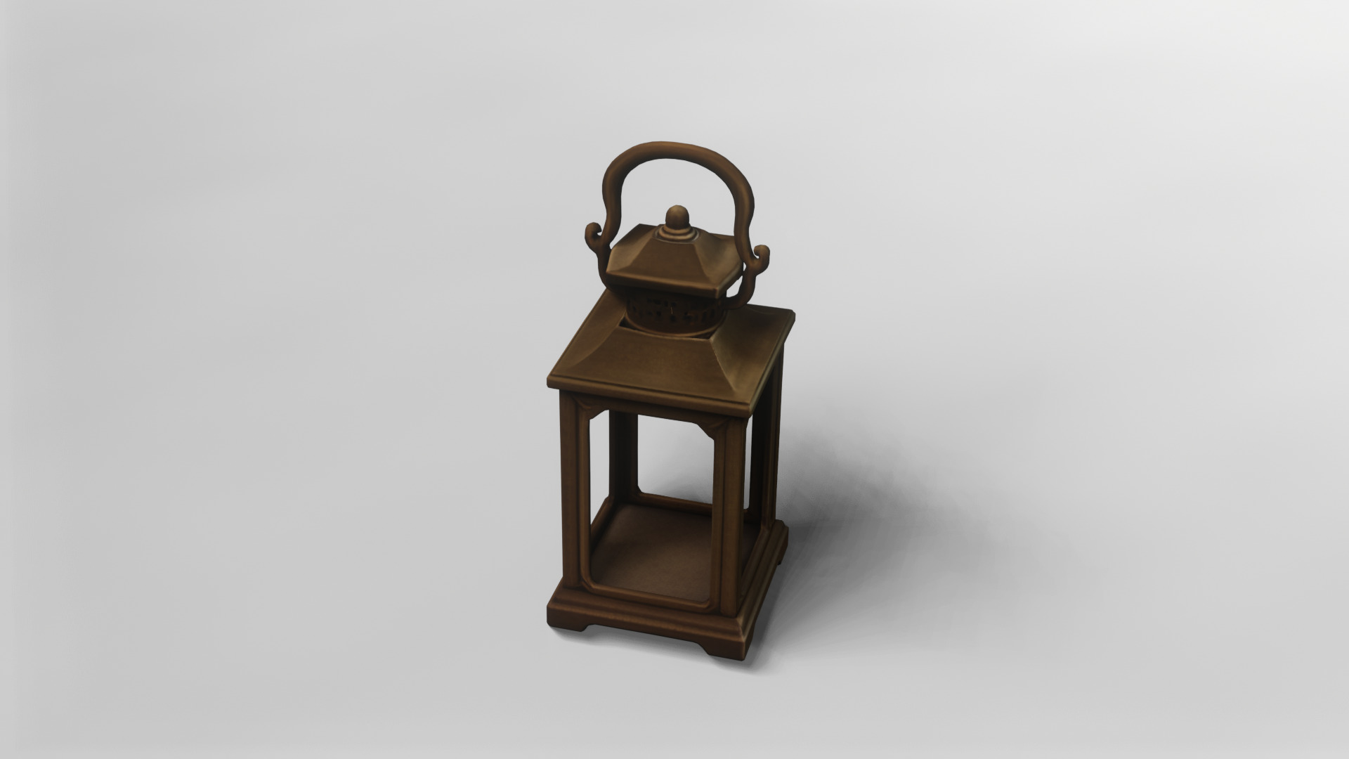 Vintage Brass Lantern 3D Model 3D model_4