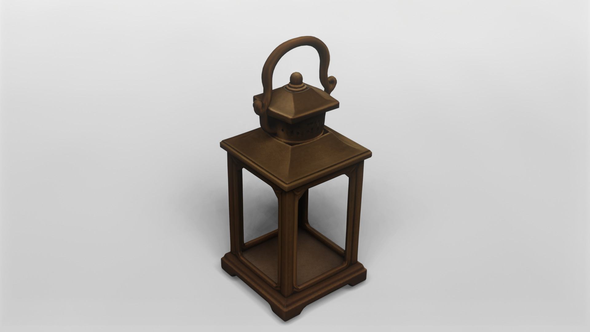Vintage Brass Lantern 3D Model 3D model_3