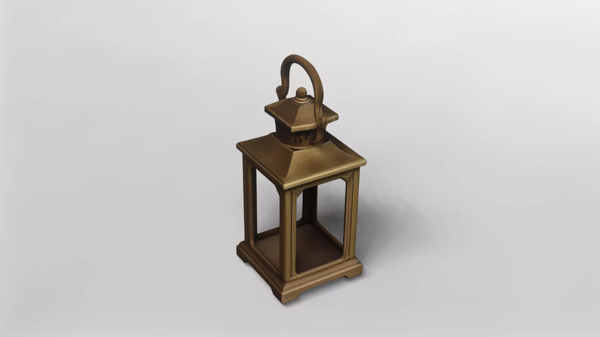 Vintage Brass Lantern 3D Model 3D model_0