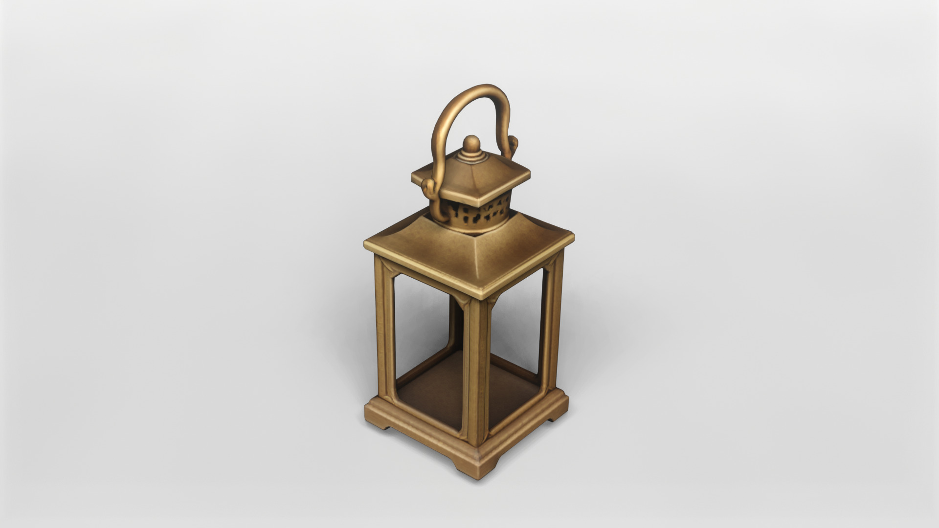 Vintage Brass Lantern 3D Model 3D model_1