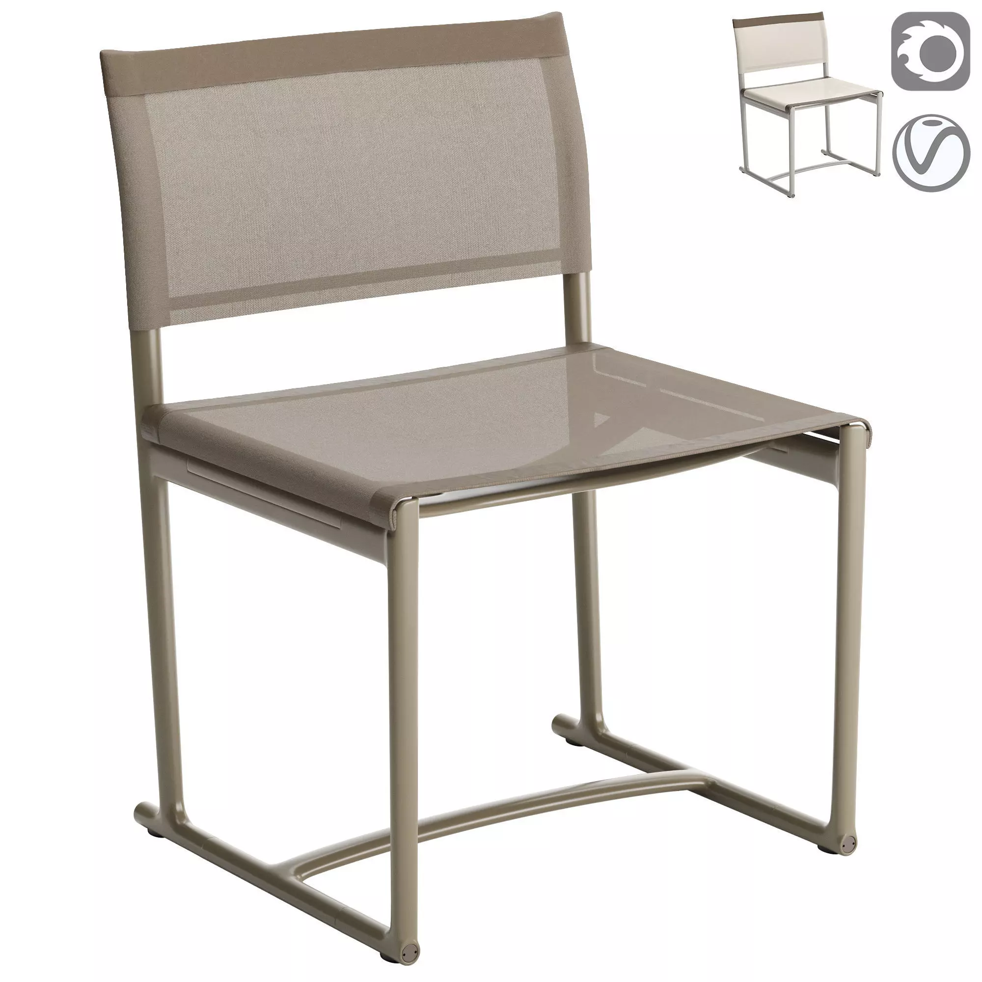 Mirto Outdoor Chair without Armrest 3D model