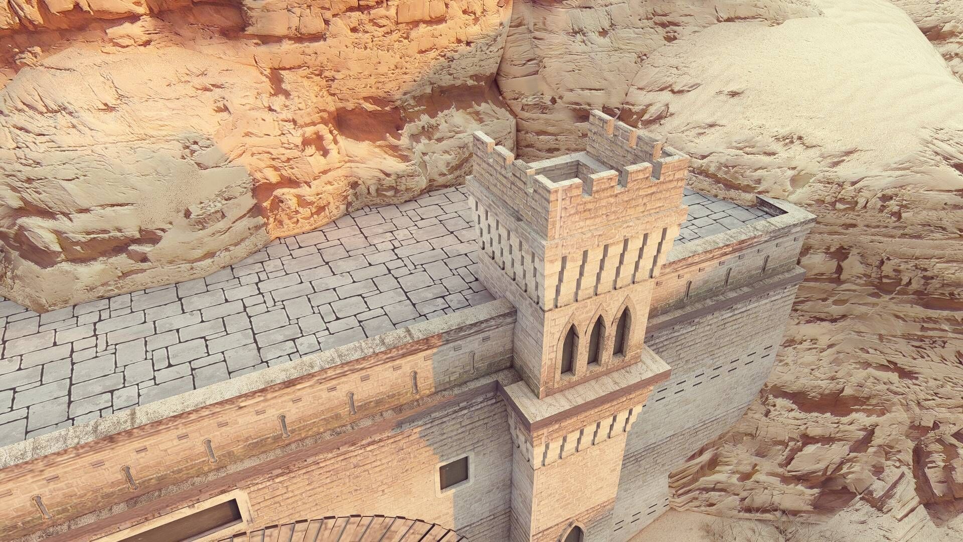 Railway Tunnel Entrance Low-poly 3D model_11