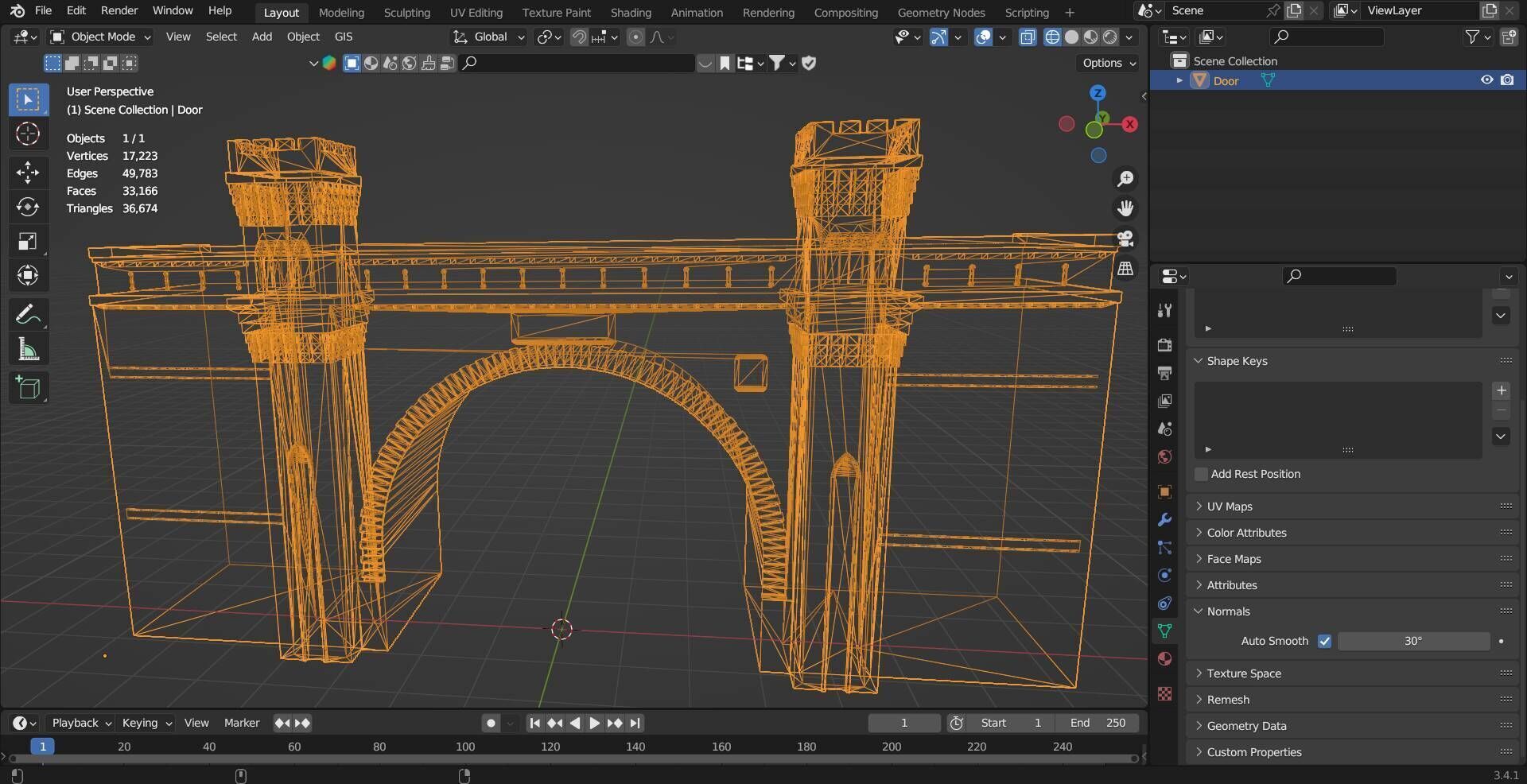 Railway Tunnel Entrance Low-poly 3D model_1