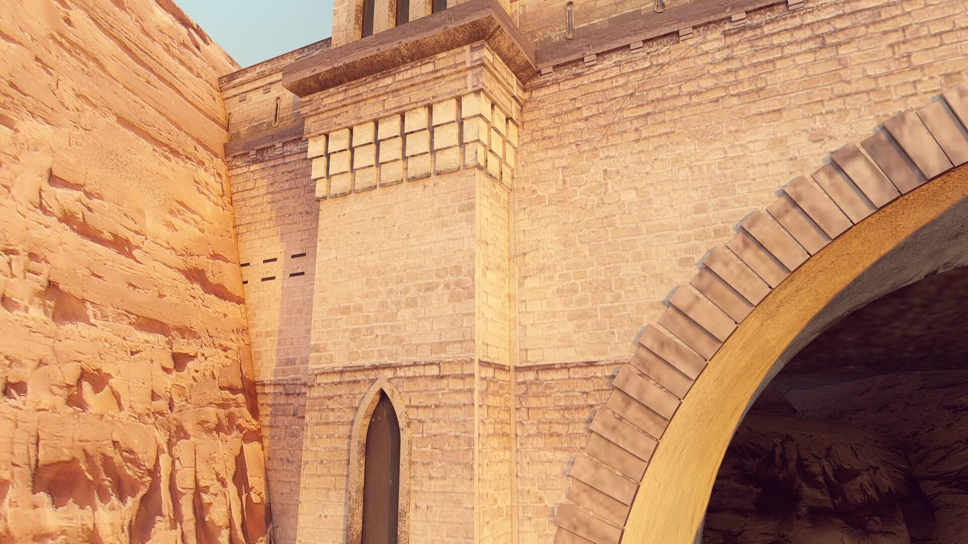 Railway Tunnel Entrance Low-poly 3D model_7