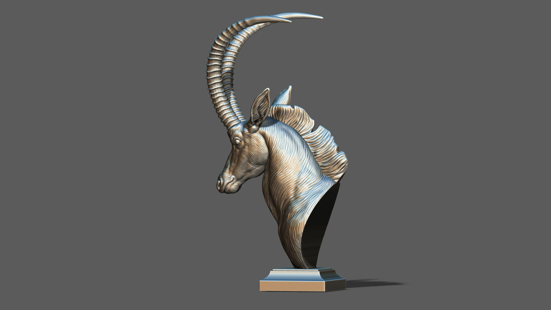 Sable Black Antelope Butting 3D print model_17