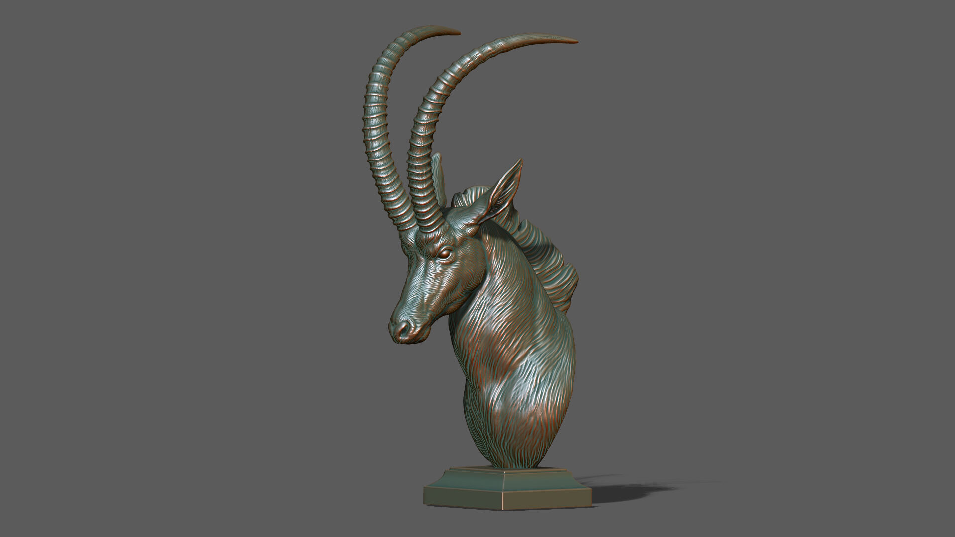 Sable Black Antelope Butting 3D print model_15