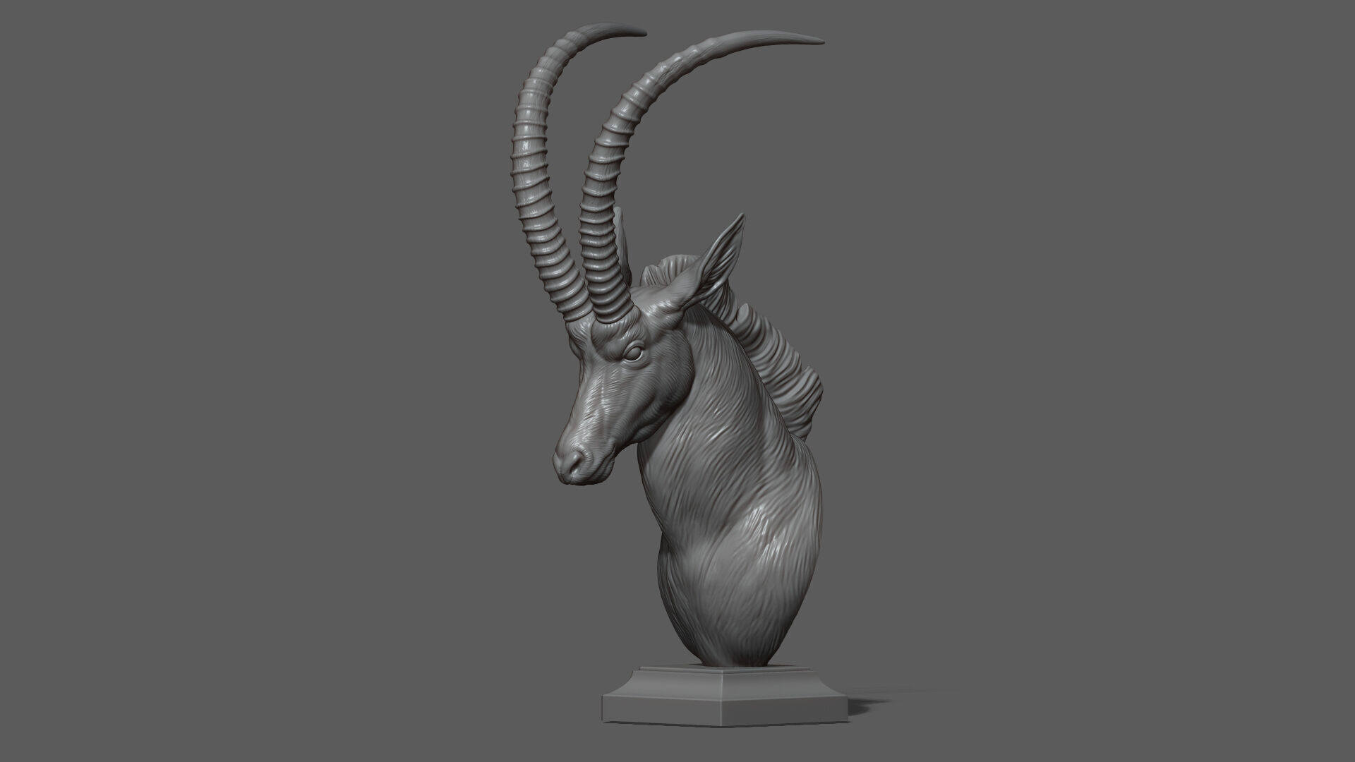 Sable Black Antelope Butting 3D print model_12