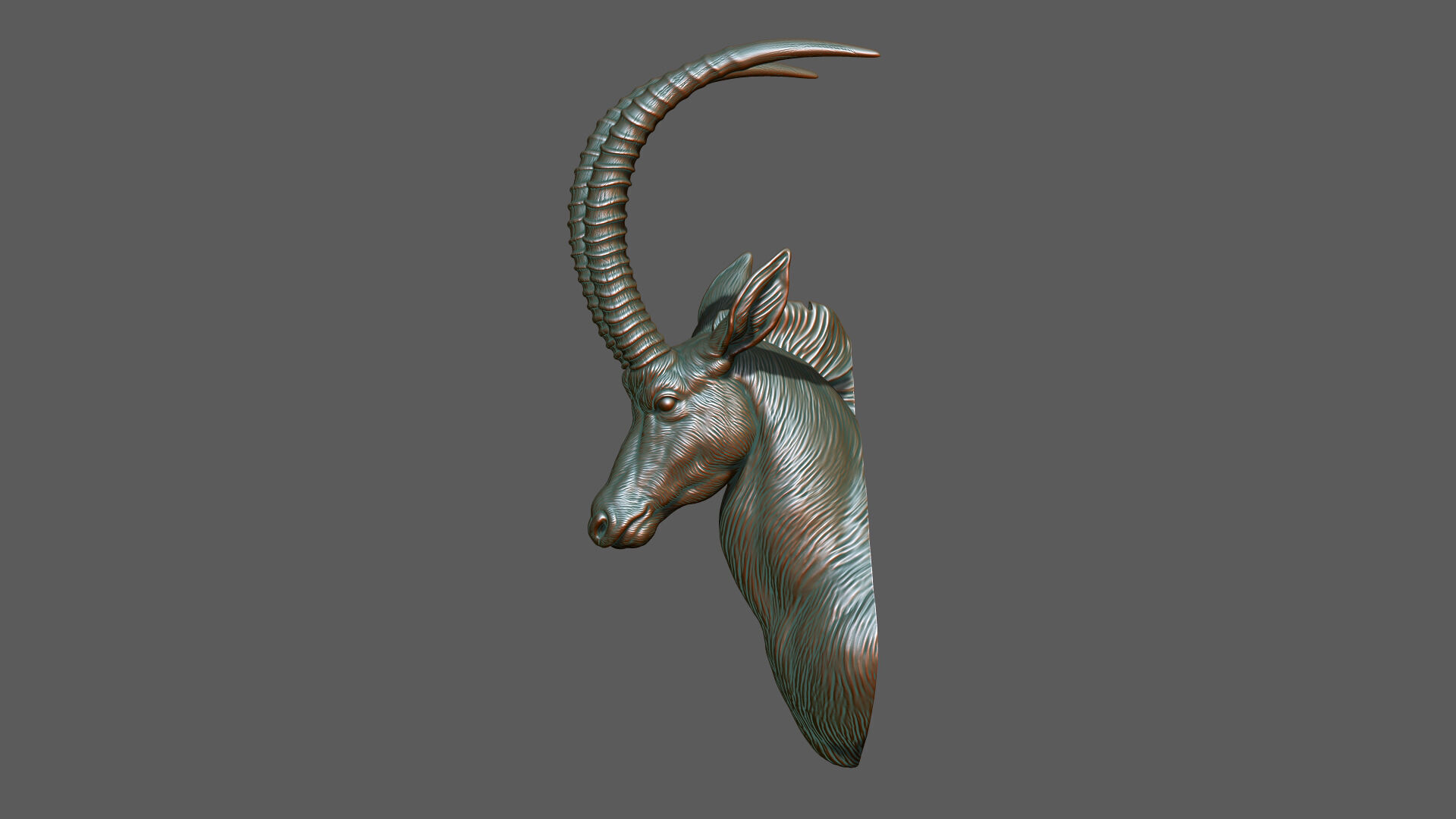 Sable Black Antelope Butting 3D print model_2