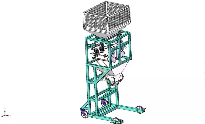 Semi Automatic 2 to 25 kg Bag Filling Machine Electronic Dozer 3D model 3