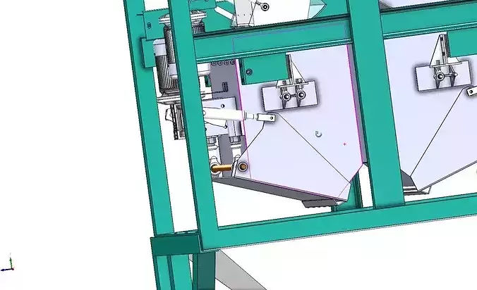Semi Automatic 2 to 25 kg Bag Filling Machine Electronic Dozer 3D model 7