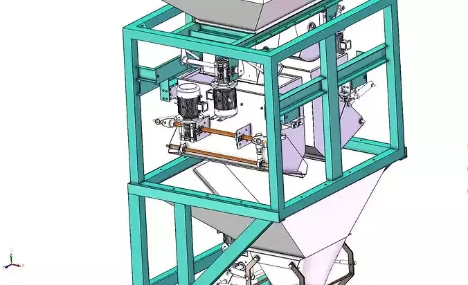 Semi Automatic 2 to 25 kg Bag Filling Machine Electronic Dozer 3D model 5
