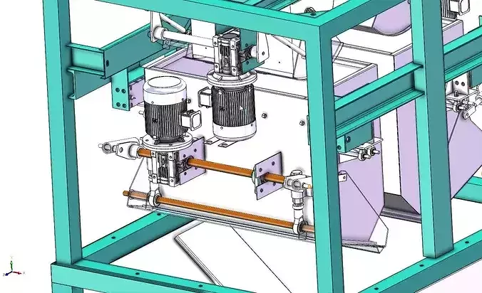 Semi Automatic 2 to 25 kg Bag Filling Machine Electronic Dozer 3D model 6