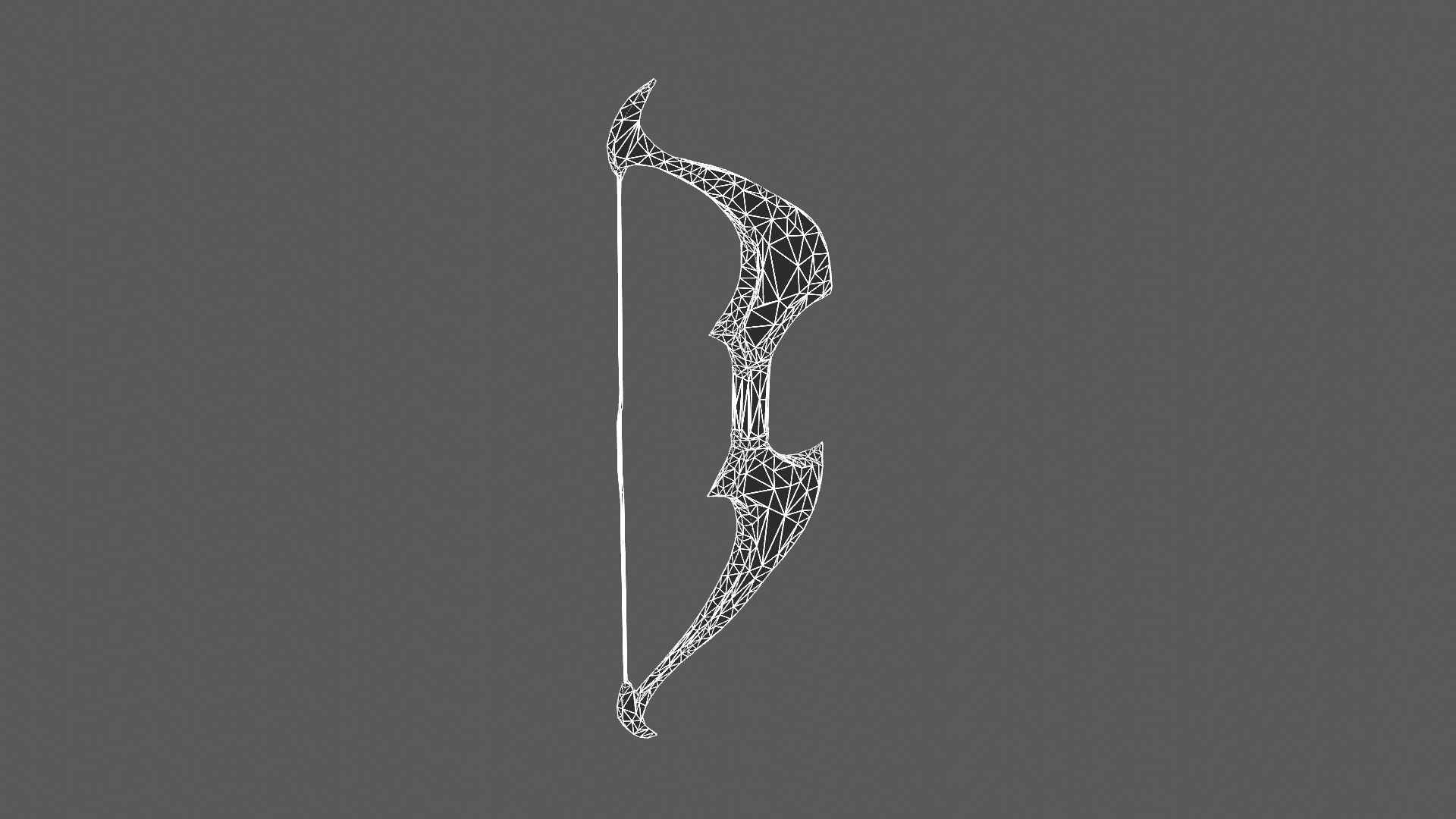 Ornate Wooden Bow with Intricate Carvings 3D model_5