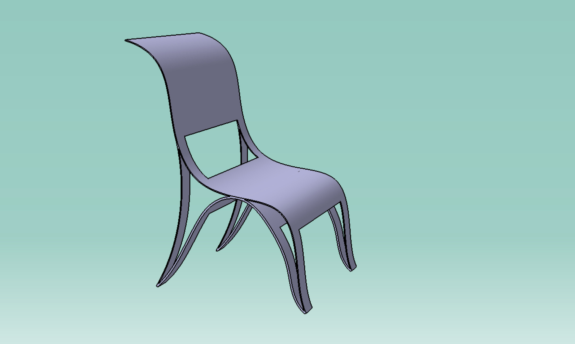 A parametric designed chair Low-poly 3D model_1