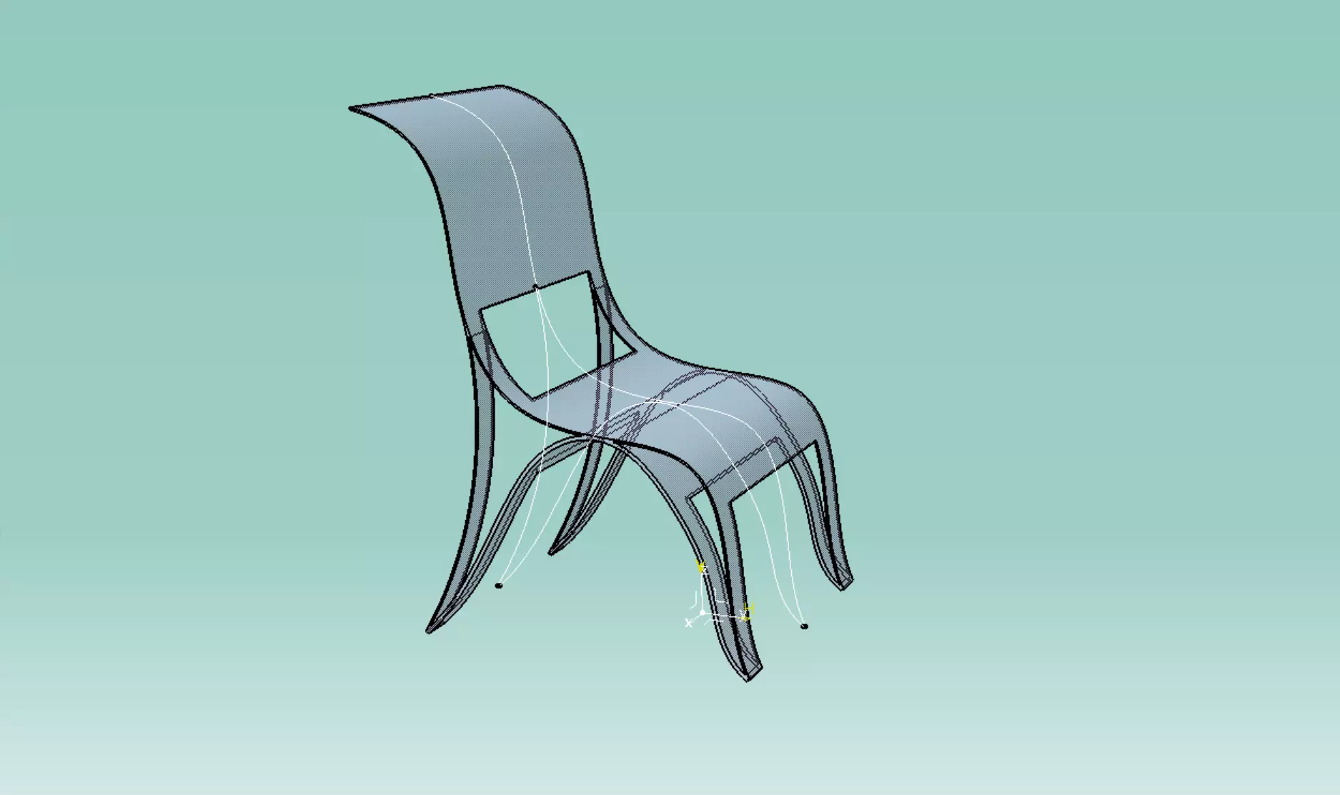 A parametric designed chair Low-poly 3D model_0