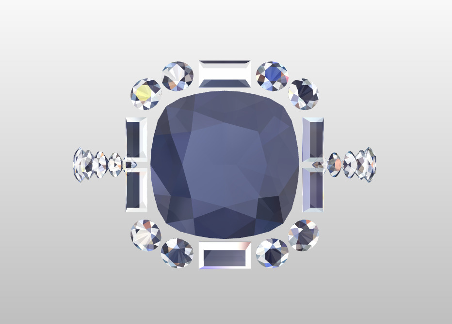 Diamond ring 3D print model_3