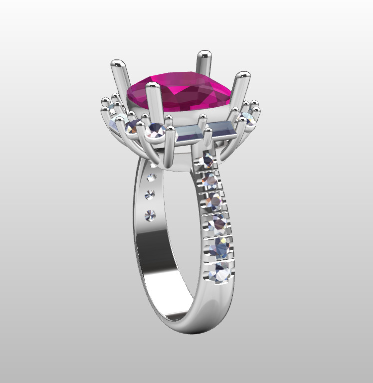 Diamond ring 3D print model_5