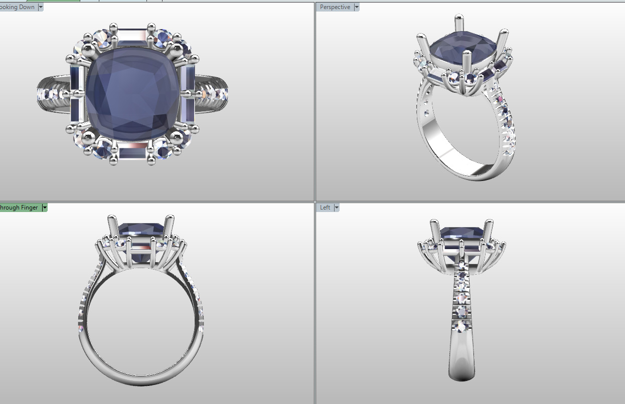 Diamond ring 3D print model_1