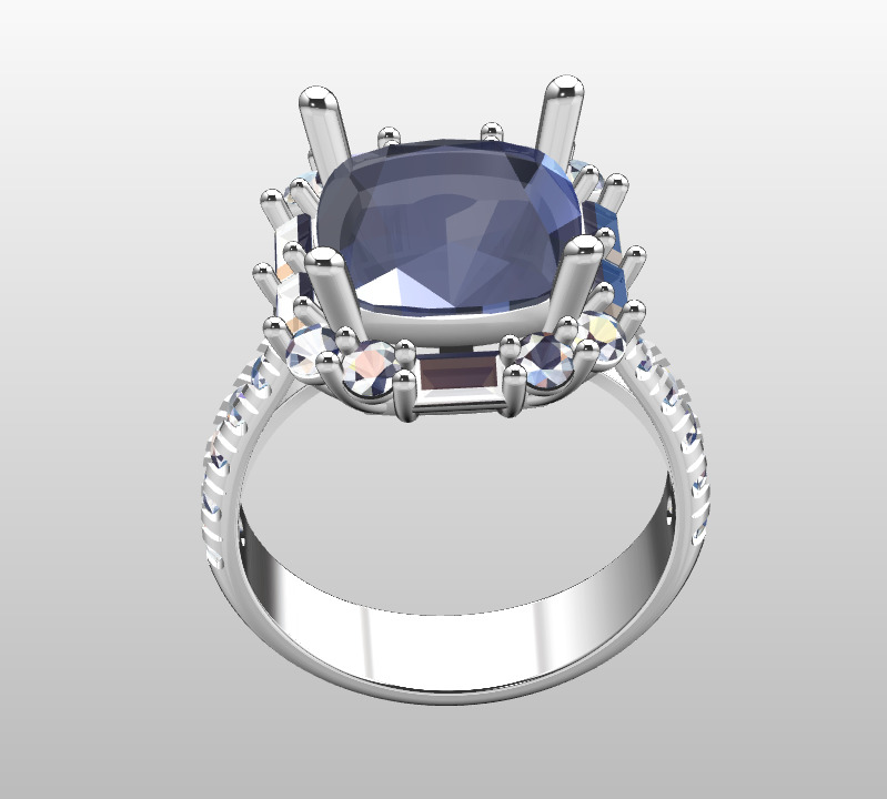 Diamond ring 3D print model_2