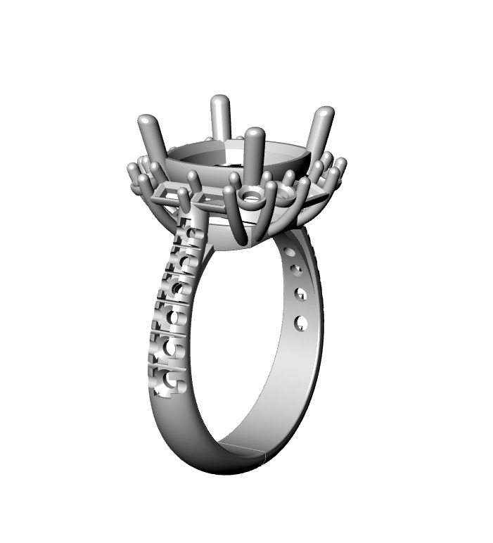 Diamond ring 3D print model_4