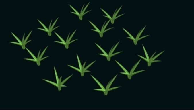 Realistic 3D grass 1 Low-poly 3D model