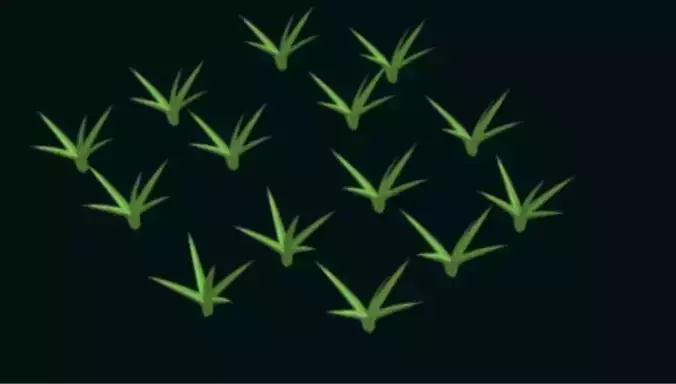 Realistic 3D grass 1 Low-poly 3D model