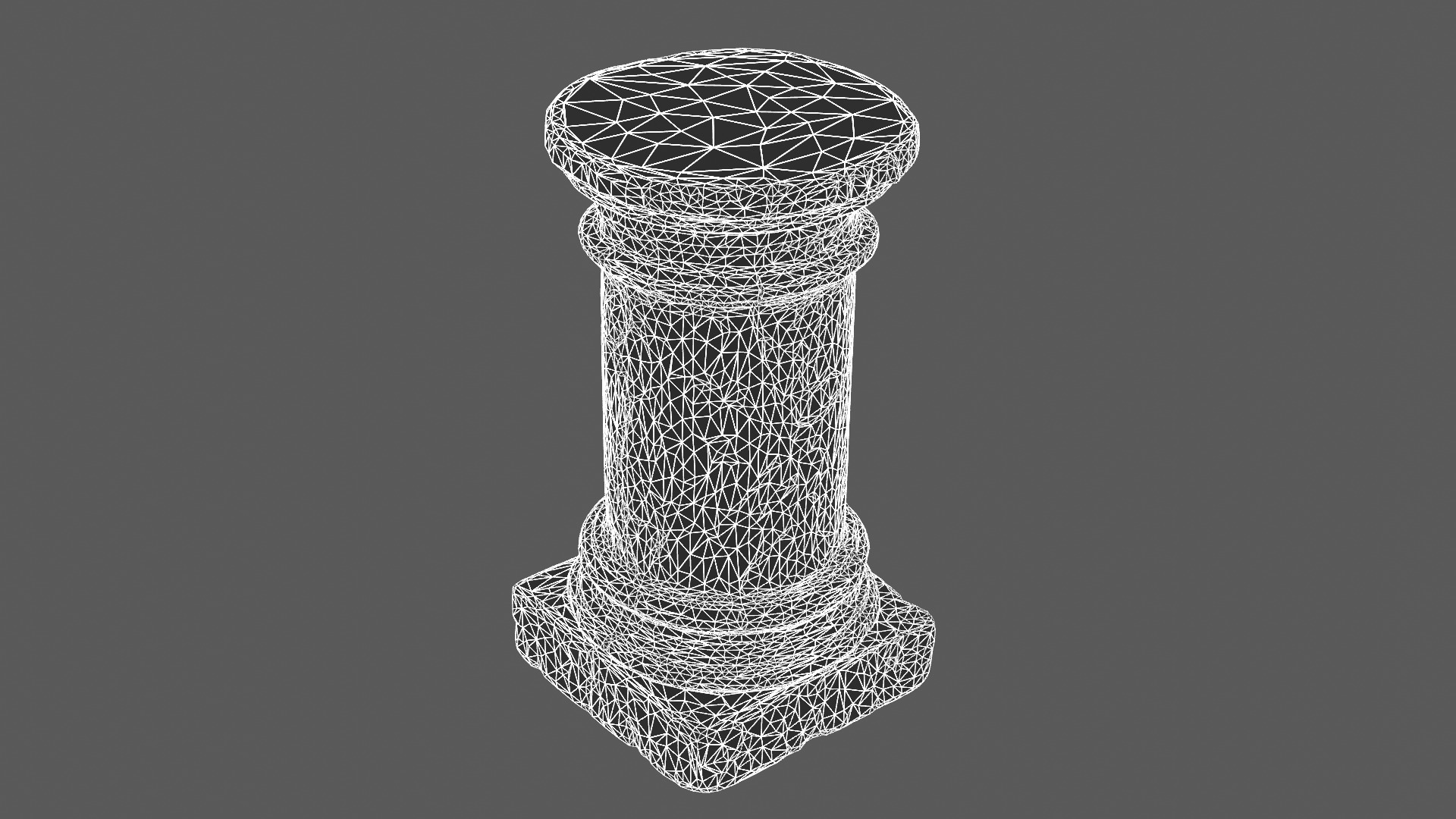 Ancient Cracked Stone Pillar Base 3D model_5
