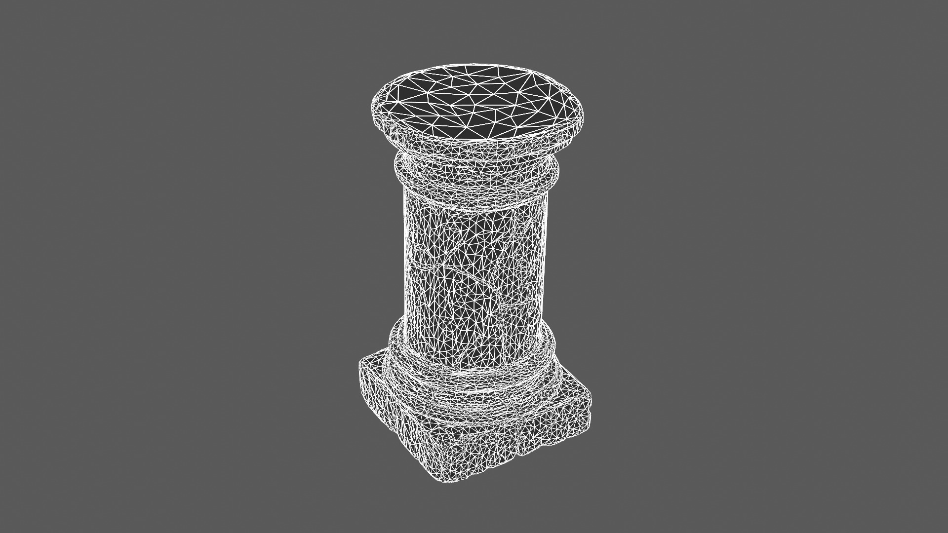 Ancient Cracked Stone Pillar Base 3D model_7