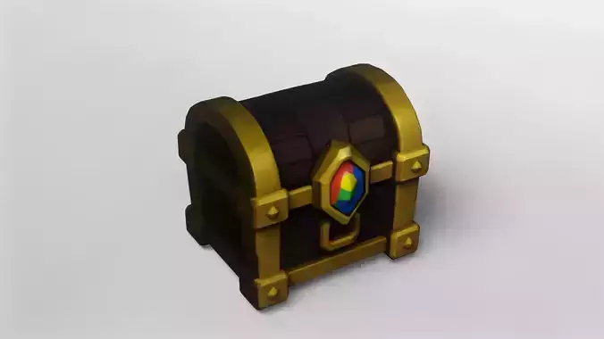 Stylized Treasure Chest with Gem Emblem